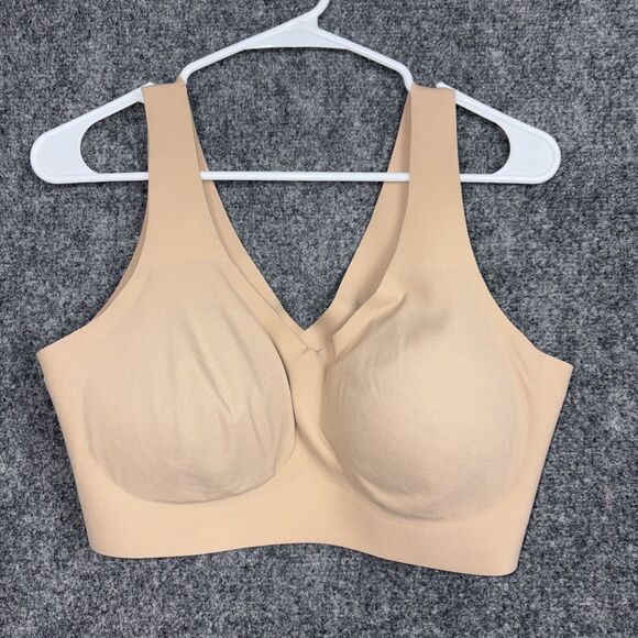Honeylove V-neck Wireless Support Smothing Bra 1X Tan Softform - Picture 1 of 4